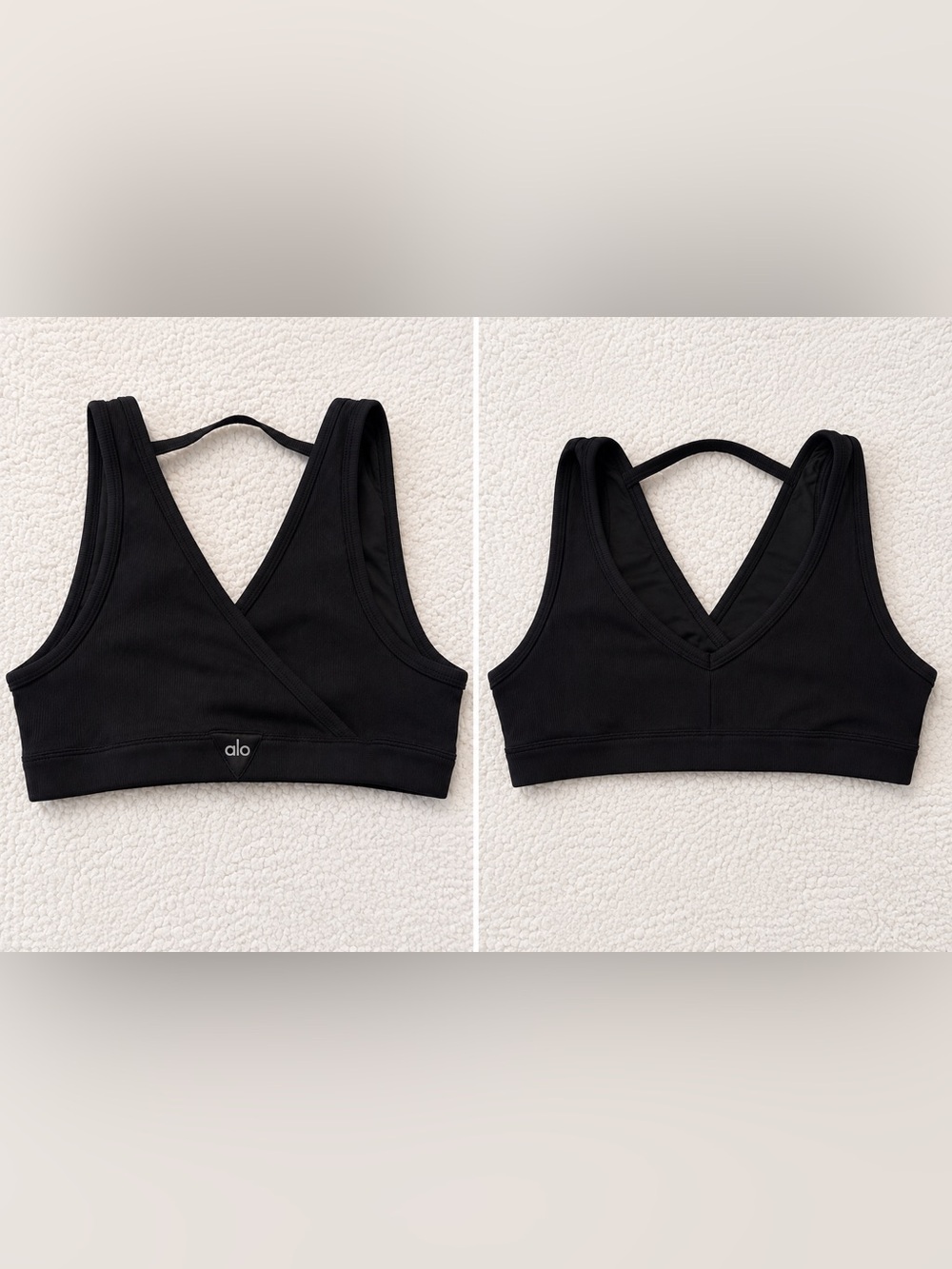 Alo Yoga Women’s Black Ribbed Bralette
